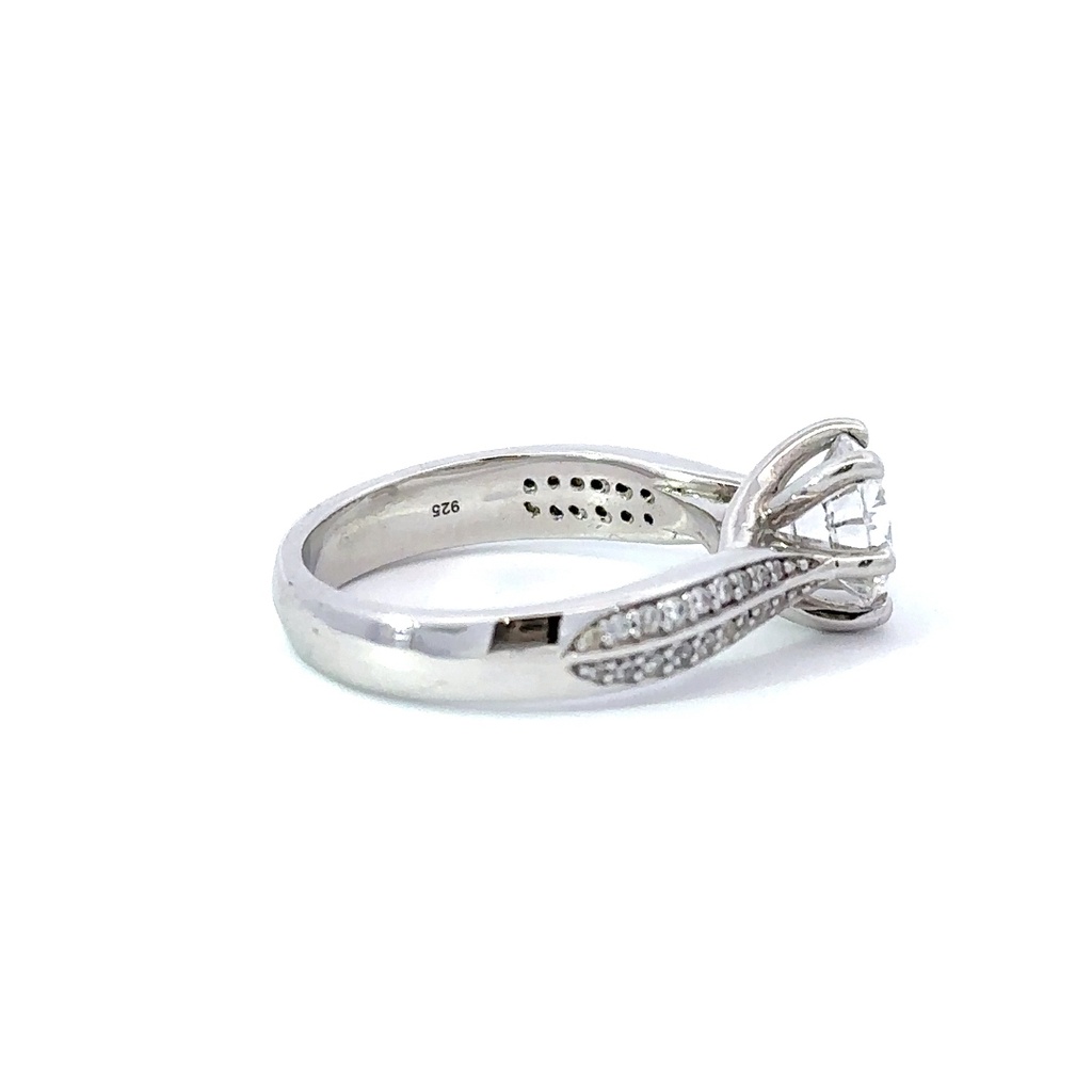Cubic Zirconia in Sterling Silver Ring