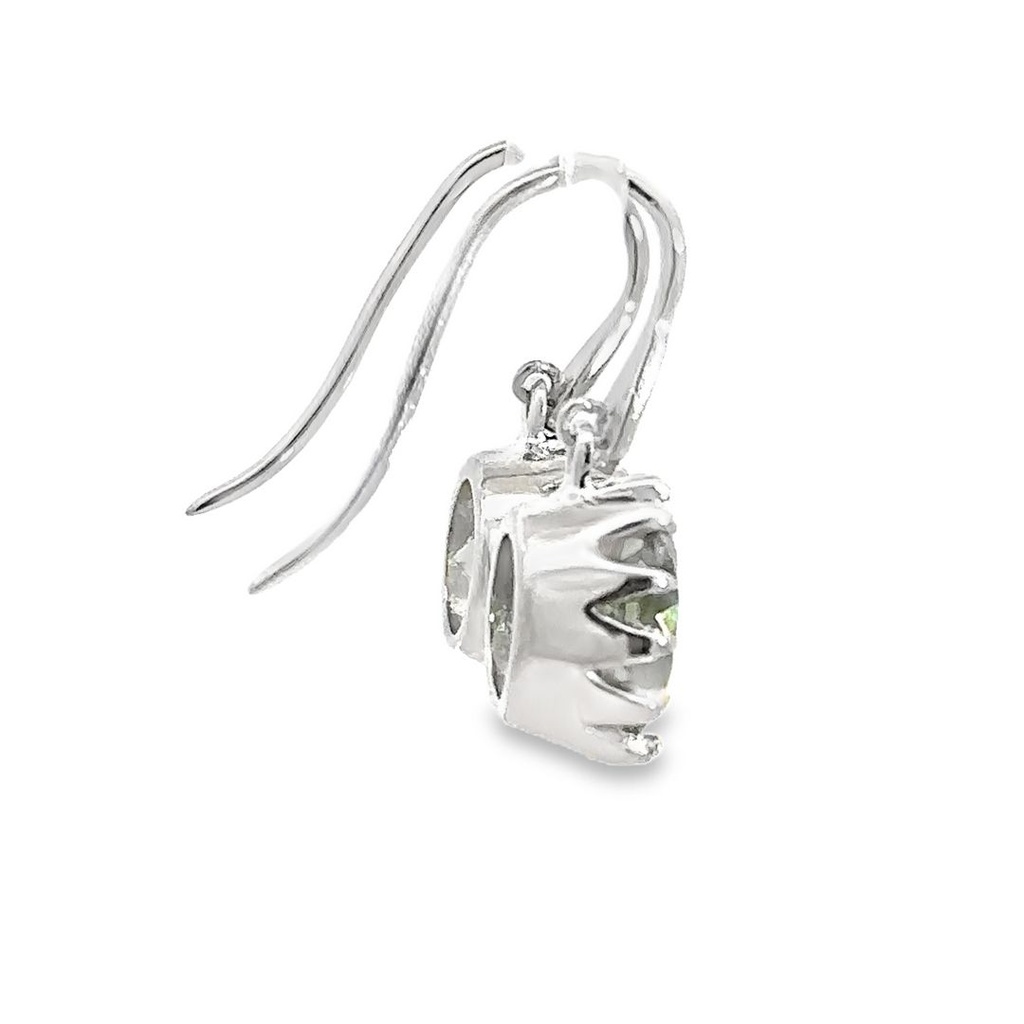 Earrings | Green Amethyst Silver Drops