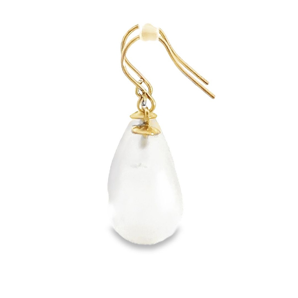 Earrings | Frosted Rock Crystal Drops 9K