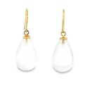 Earrings | Frosted Rock Crystal Drops 9K