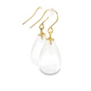 Earrings | Frosted Rock Crystal Drops 9K