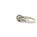 14ct White Gold Tahitian Pearl & Diamond Ring