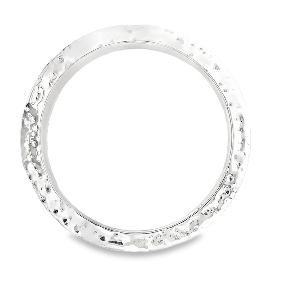 Bangle With Beaten Finish In Sterling Silver