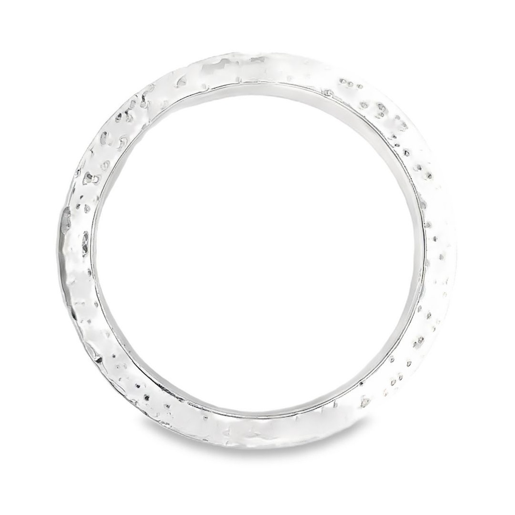 Bangle With Beaten Finish In Sterling Silver
