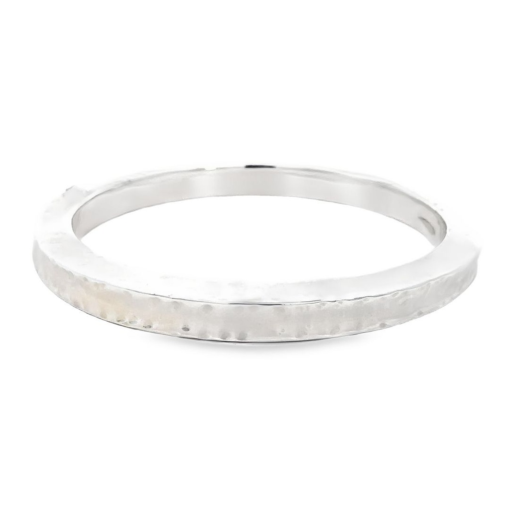 Bangle With Beaten Finish In Sterling Silver