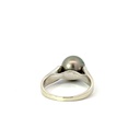 14ct White Gold Tahitian Pearl & Diamond Ring