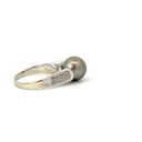 14ct White Gold Tahitian Pearl & Diamond Ring
