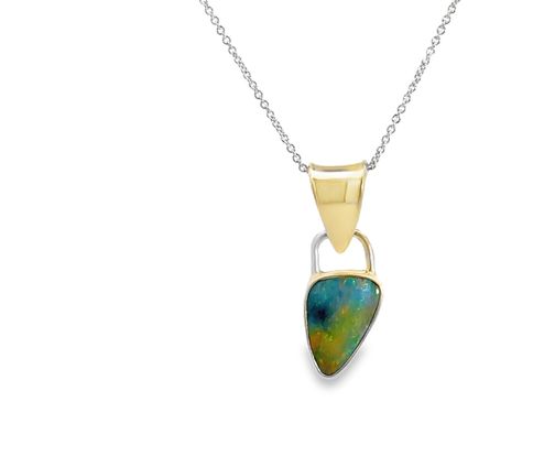 Doublet Opal Pendant Set In A Sterling Silver