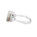 Opal Ring With Diamond Halo | 18K Lightning Ridge