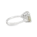 Opal Ring With Diamond Halo | 18K Lightning Ridge