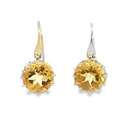 Earrings | Citrine Drops In 9ct White Gold