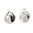 Sterling Silver Large Tear Shape Clip-On Earrings