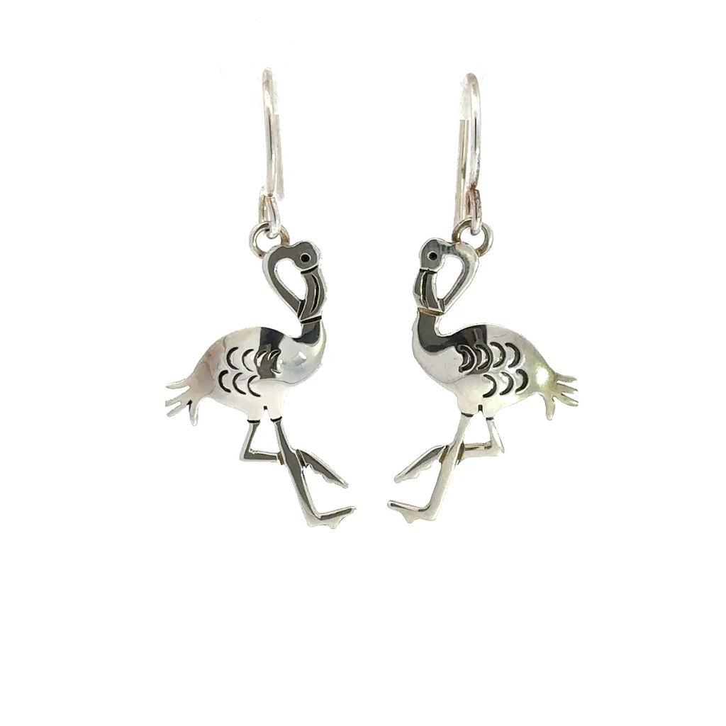 Flamingo Earrings In Sterling Silver