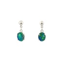 Triplet Opal Drop Earrings In Sterling Silver