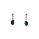 Triplet Opal Drop Earrings In Sterling Silver