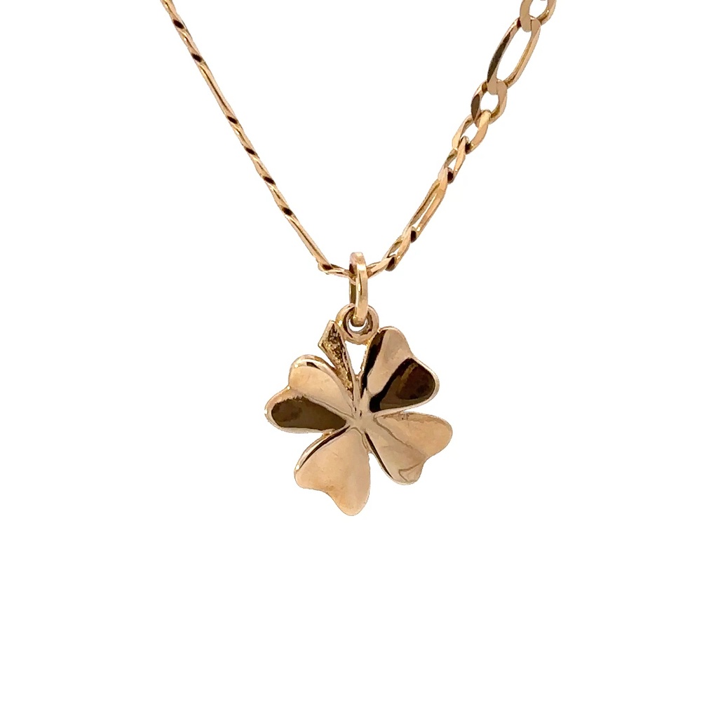 9ct Yellow Gold Four Leaf Clover Pendant