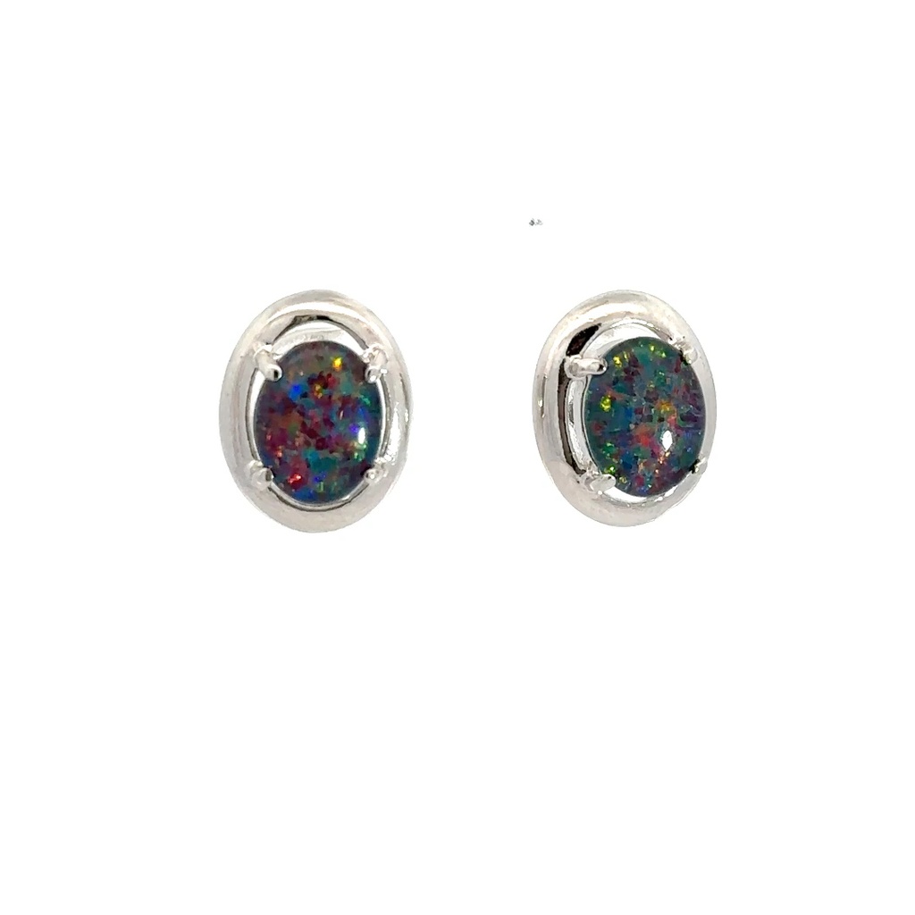 Opal Earrings | Triplets In Sterling Silver