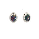 Triplet Opal Earrings Set In Sterling Silver