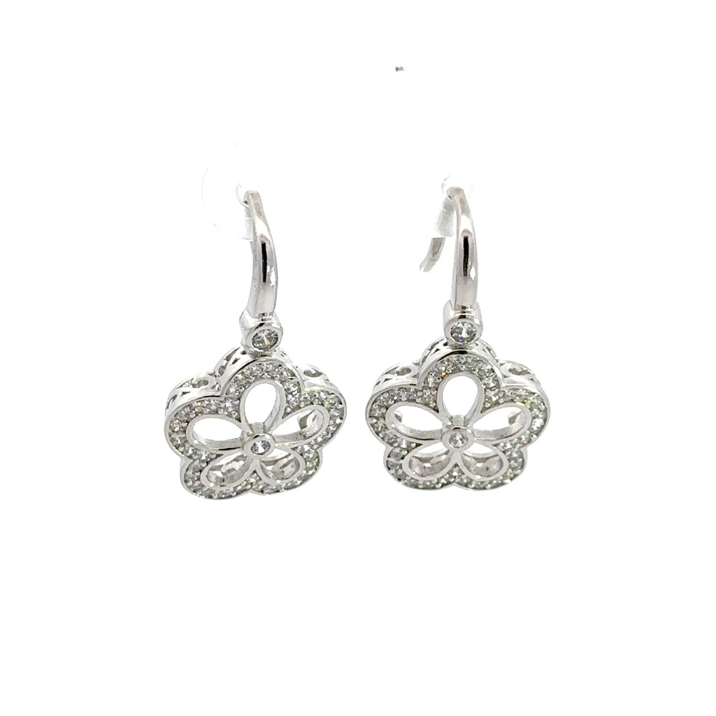 Sybella Large Cubic Zirconia Flower Earrings