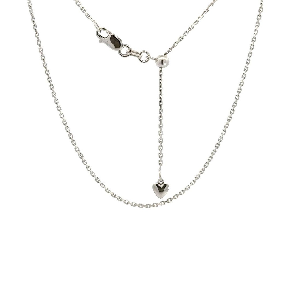 Chain Necklace | Extender Diamond Cut 9K White Gold