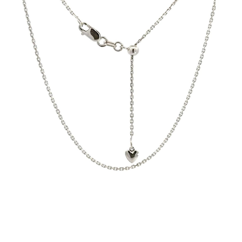 Extender Diamond Cut Chain In 9ct White Gold