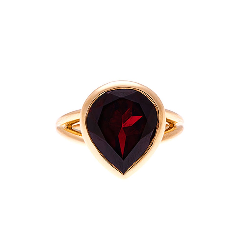 Almandine Garnet Ring In 18K Yellow Gold