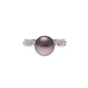 Tahitian Pearl & Diamond Ring In 18ct White Gold