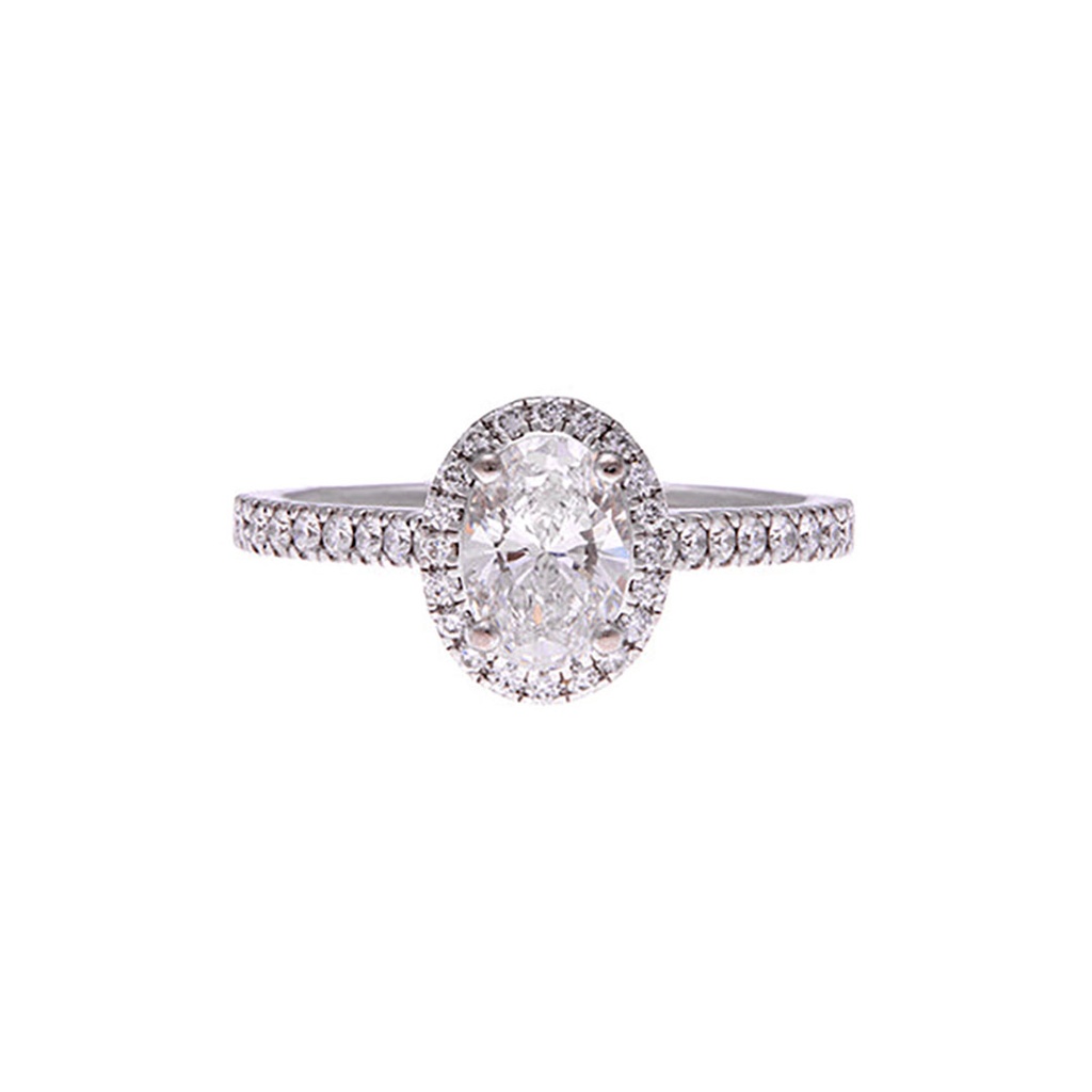 Oval Halo Diamond Engagement Ring | Platinum