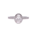 18ct White Gold Oval Halo Diamond Ring