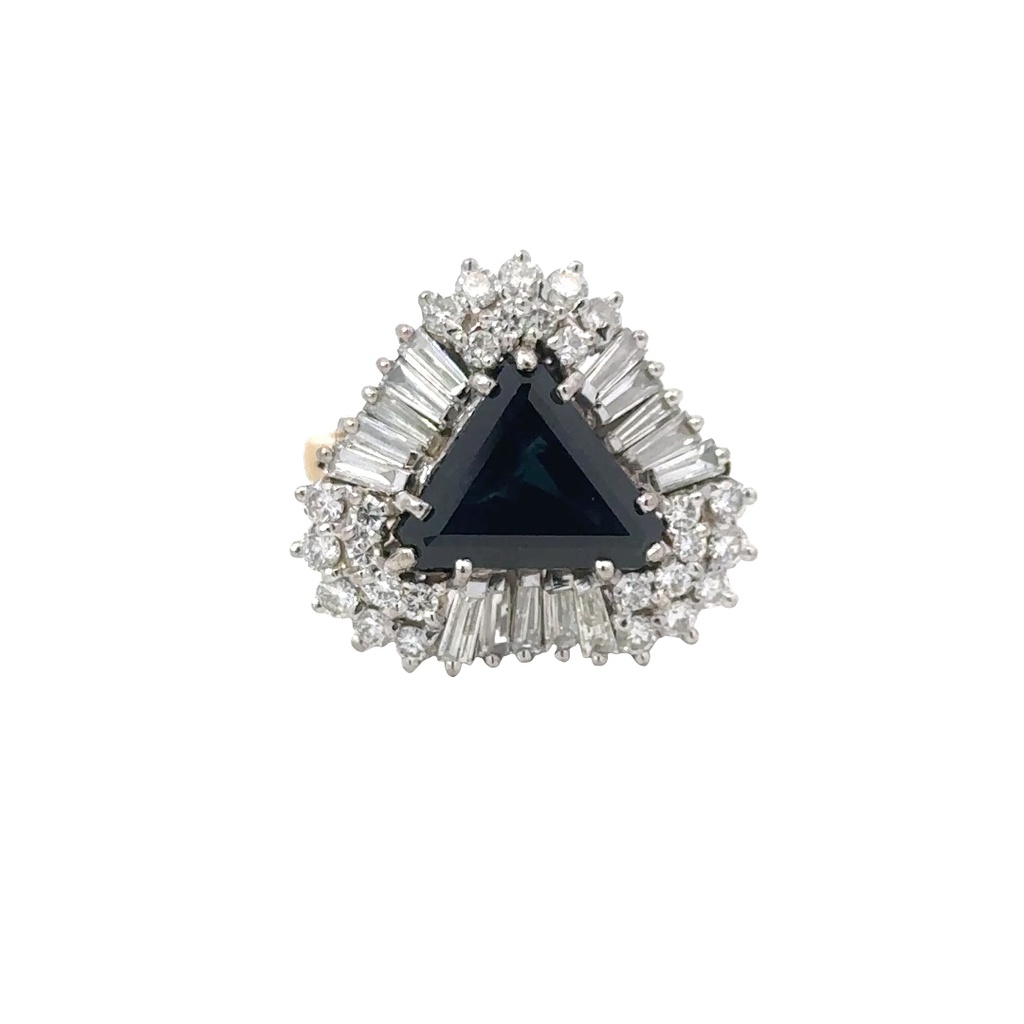 Sapphire & Diamond Ring In 18ct Yellow Gold