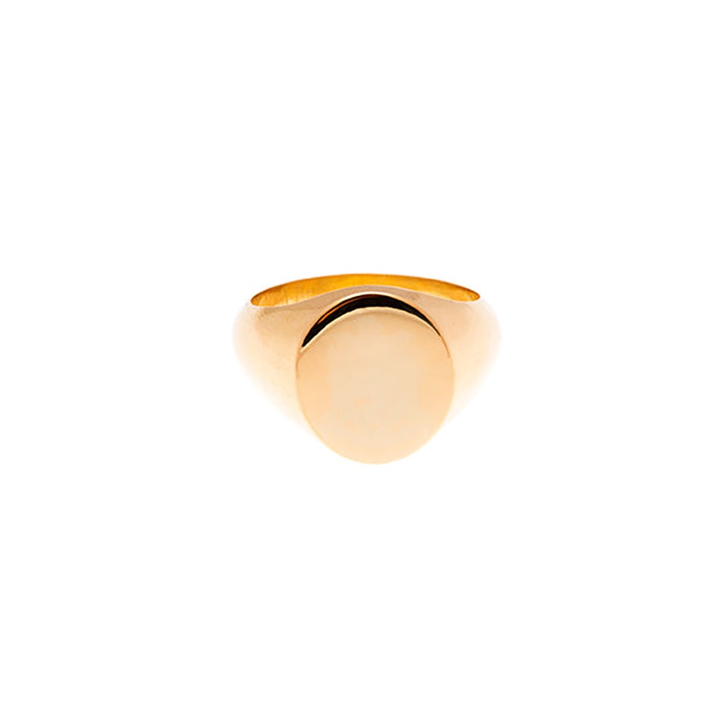 Oval Signet Ring In 18k Yellow Gold