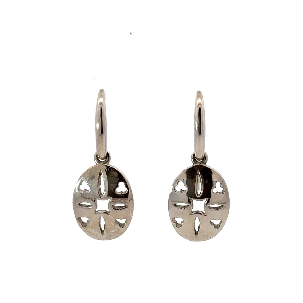 White Gold Earrings | Cut Out Design