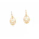 Pierced Oval Cut-Out Earrings In 9K Gold