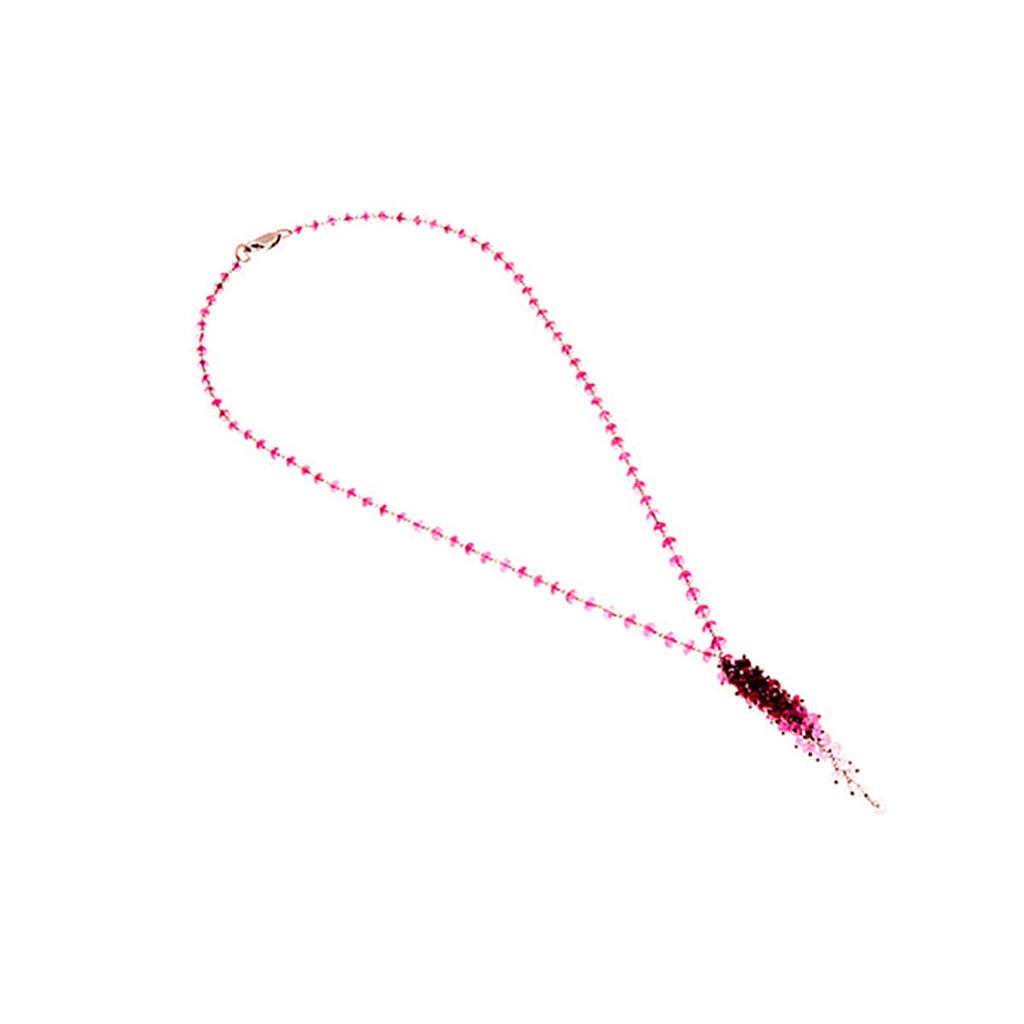Rubellite Tourmaline & Ruby Necklace On 9K
