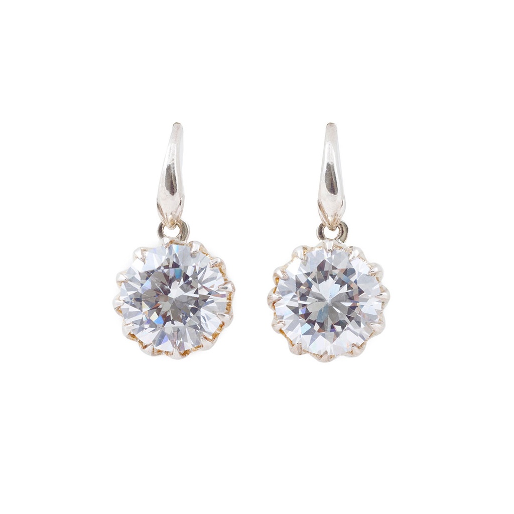 Silver 10mm Cubic Earrings