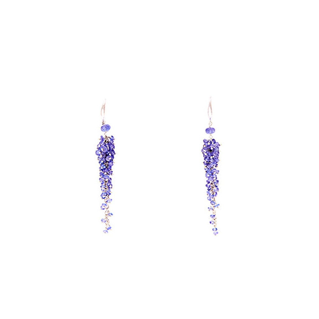 Tanzanite Earrings In 18K White Gold