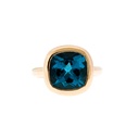 9ct Gold Bezel Set London Blue Topaz Ring