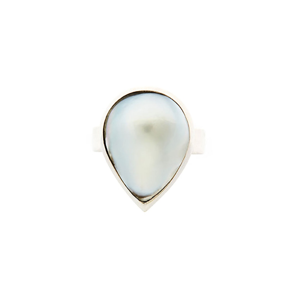 Sterling Silver Pear Shaped Mabe Pearl Ring