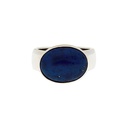 Silver Oval Bezel Set Lapis Lazuli Ring