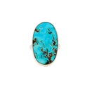 Iranian Turquoise Ring In 18K White Gold