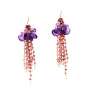 Amethyst Tourmaline Diamond Earrings | 18K Rose Gold