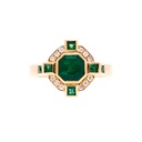 Emerald & Diamond Ring In 18ct Yellow Gold