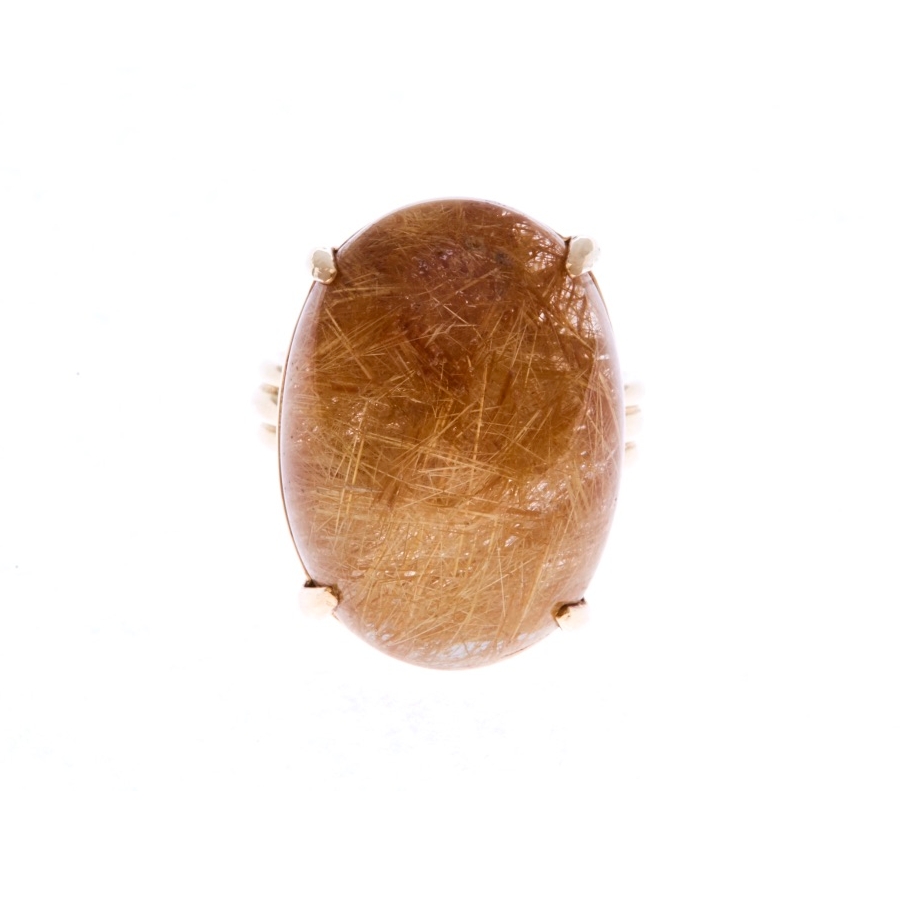 Rutilated Quartz Ring In 18k Yellow Gold