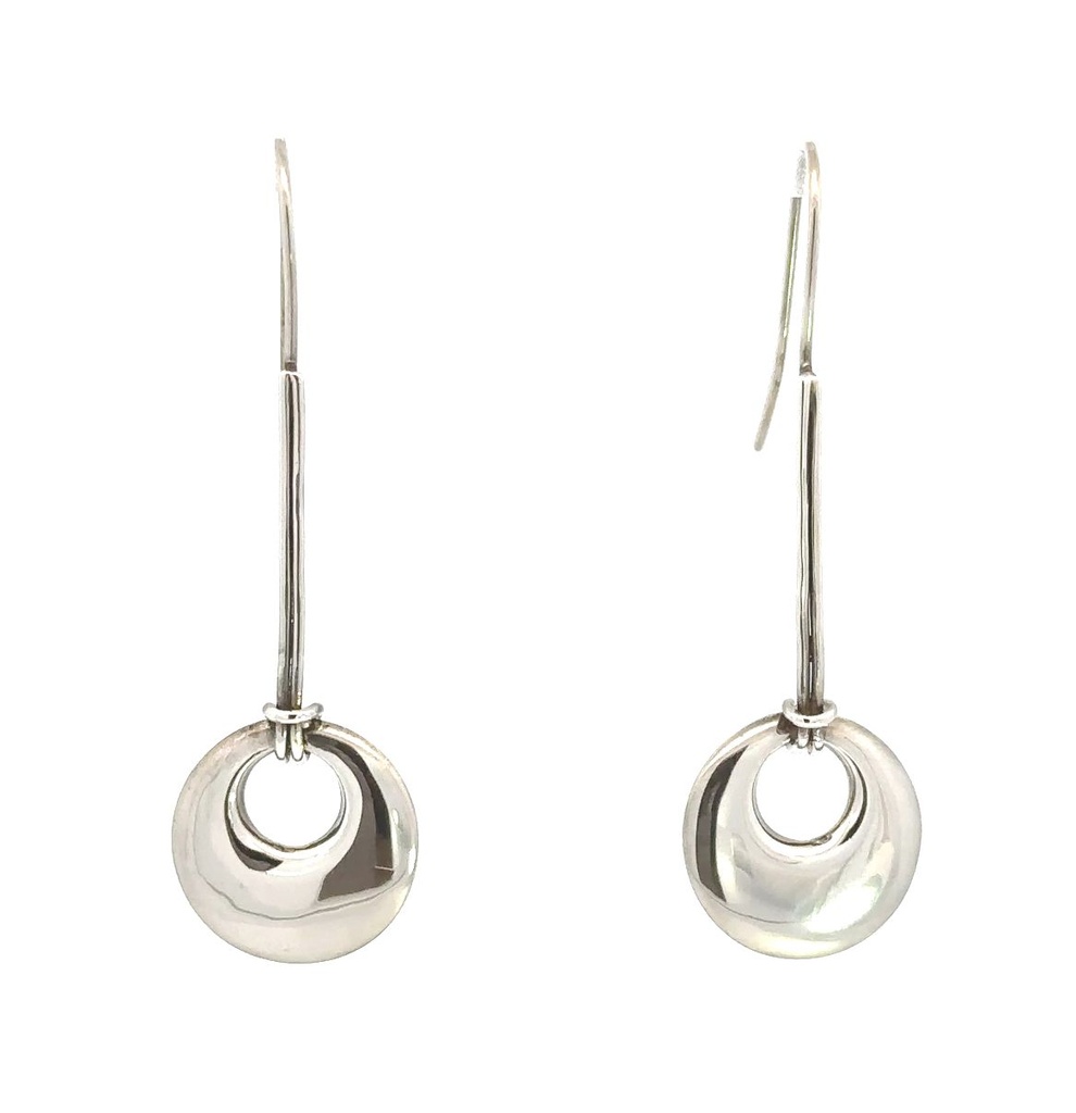 Sterling Silver Earrings With Bar & Disc