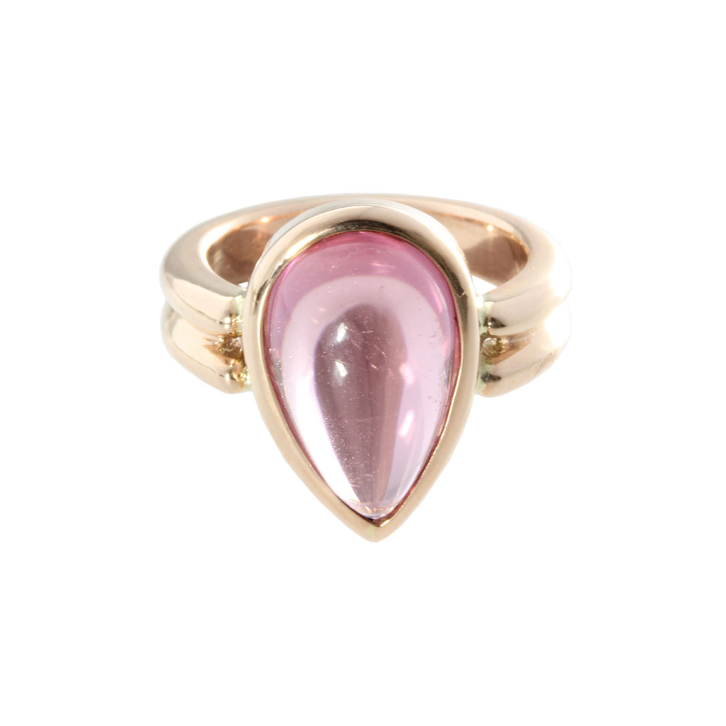 Pink Tourmaline Ring In 18K Rose Gold