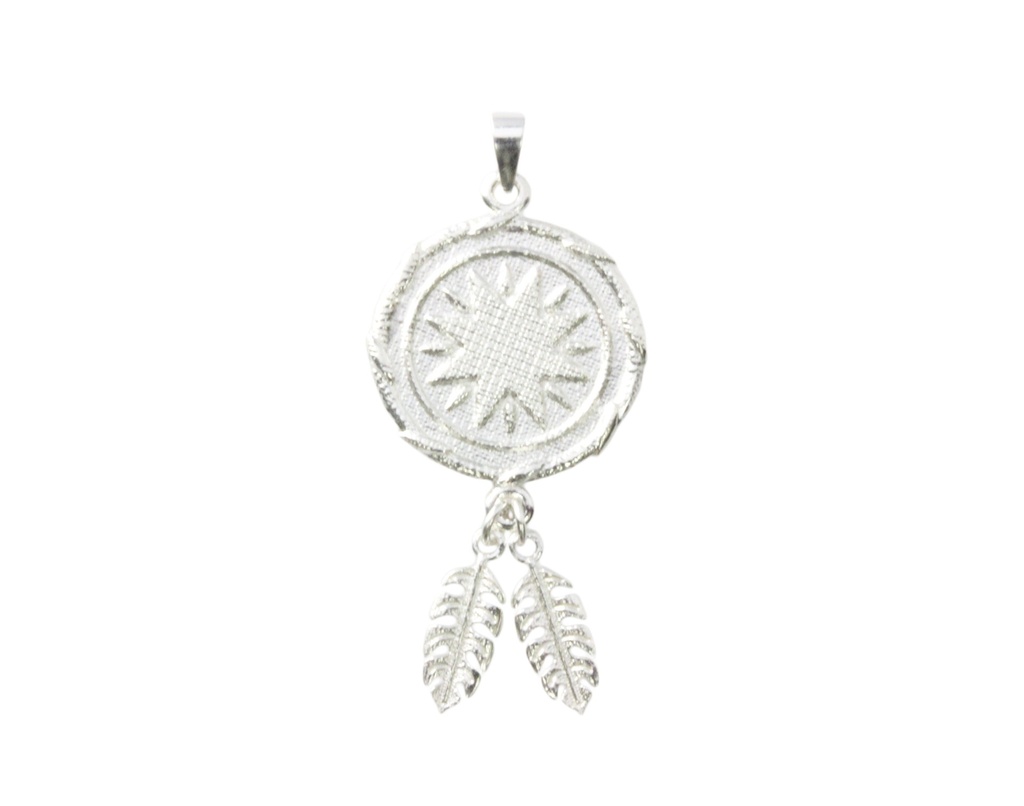 Star Pendant With Leaf Tassel Buka Style In Silver