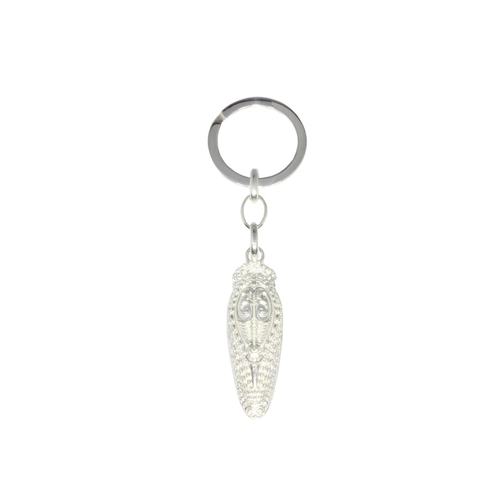 Silver Key Ring With Tribal Mask From PNG