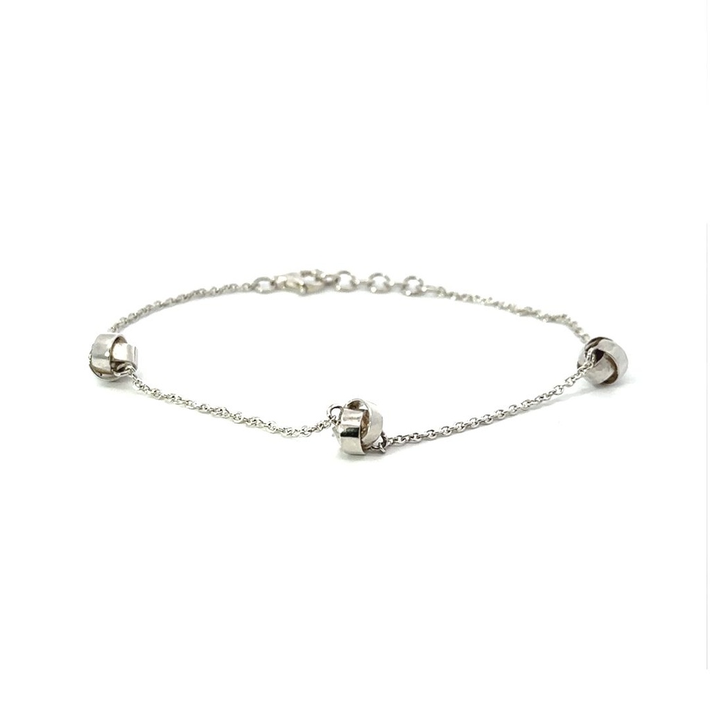 Silver Trace Chain & Brushed Knot Bracelet