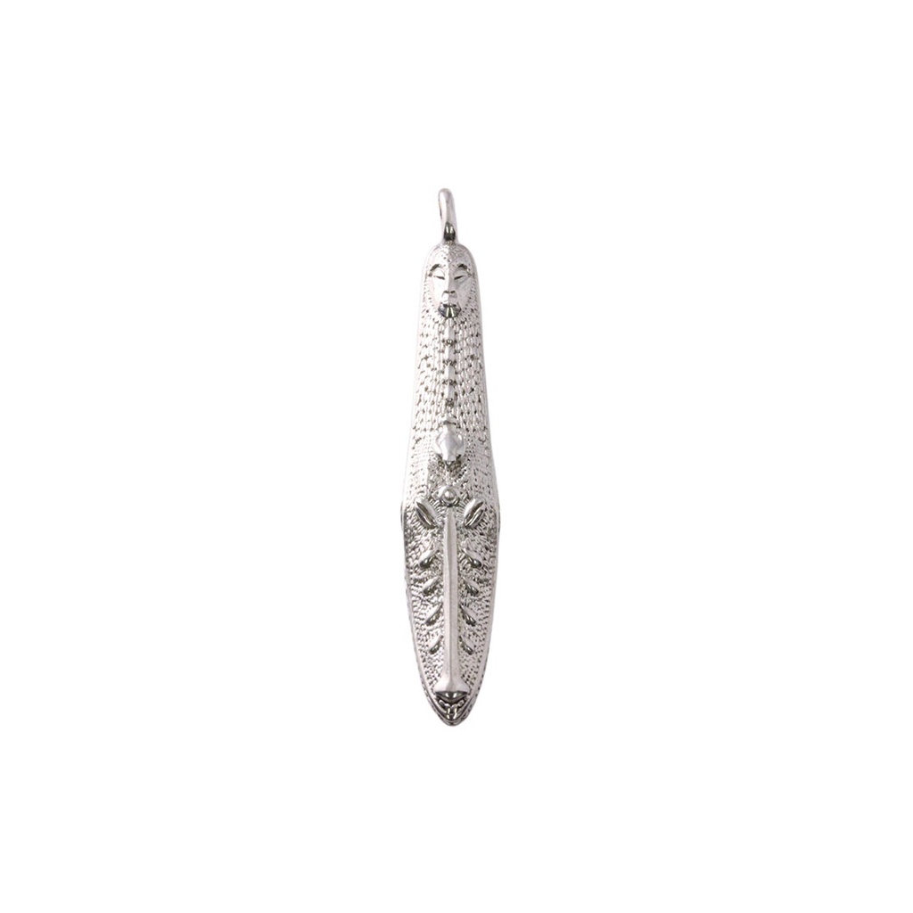 Silver Crocodile Tribal Sepik Pendant
