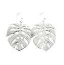 Silver Monstera Palm Earrings